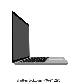 Abstract creative Laptop. Isolated mockup on background. Isometric 3D style template. For web and mobile app clipart art. Concept idea design element. Vector illustration infographics theme.