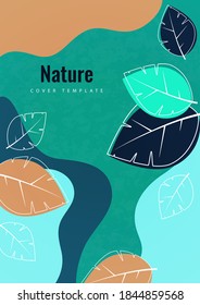 Abstract creative leaves, waves, bright modern background. Ecology concept. Vector illustration for your design.