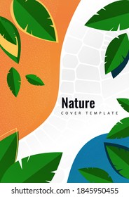 Abstract creative leaves, waves, bright modern background. Ecology concept. Vector illustration for your design.