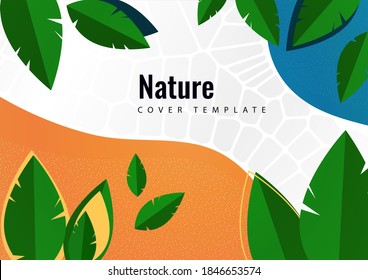 Resumen de hojas creativas, olas, fondo moderno brillante. Concepto de ecología. Ilustración vectorial para su diseño.