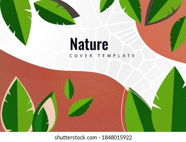 Abstract creative leaves, waves, bright modern background. Ecology concept. Vector illustration for your design.