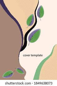 Abstract creative leaves, waves, bright modern background. Ecology concept. Vector illustration for your design.