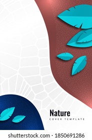 Abstract creative leaves, waves, bright modern background. Ecology concept. Vector illustration for your design.