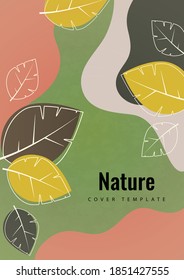 Abstract creative leaves, waves, bright modern background. Ecology concept. Vector illustration for your design.