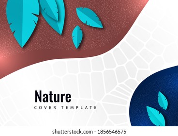 Resumen de hojas creativas, olas, fondo moderno brillante. Concepto de ecología. Ilustración vectorial para su diseño.