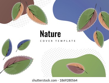 Abstract creative leaves, waves, bright modern background. Ecology concept. Vector illustration for your design.