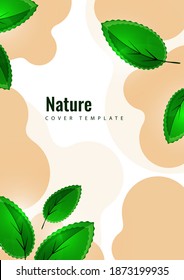 Abstract creative leaves, waves, bright modern background. Ecology concept. Vector illustration for your design.