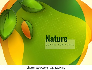 Abstract creative leaves, waves, bright modern background. Ecology concept. Vector illustration for your design.