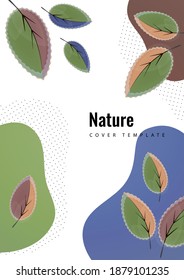 Abstract creative leaves, waves, bright modern background. Ecology concept. Vector illustration for your design.