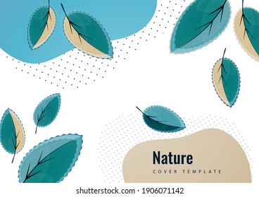 Abstract creative leaves, waves, bright modern background. Ecology concept. Vector illustration for your design.