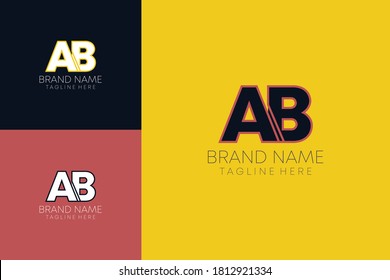 abstract creative letter ab joint iconic business logo design vector. ab letter logo. ab letter UI icon for app. ab letter logo design for creative business