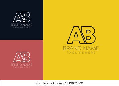 abstract creative letter ab joint iconic business logo design vector. ab letter logo. ab letter UI icon for app. ab letter logo design for creative business