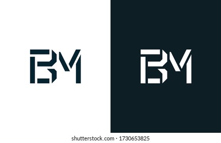 Abstract Creative letter BM logo.