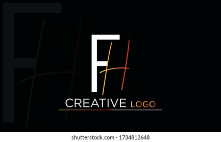 Abstract creative letter HF,FH,H and F
