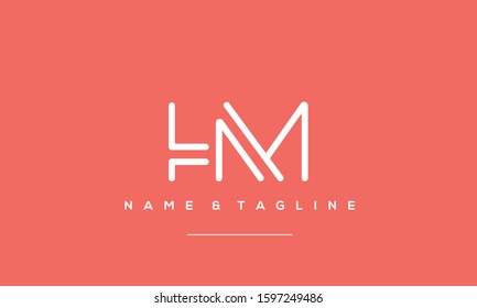 Abstract creative letter HM,MH,H and M