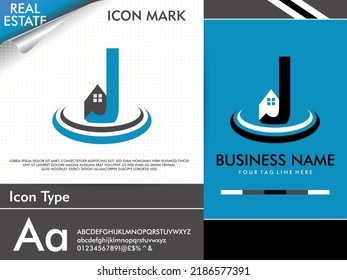Abstract creative letter J and simple minimalist real estate logo