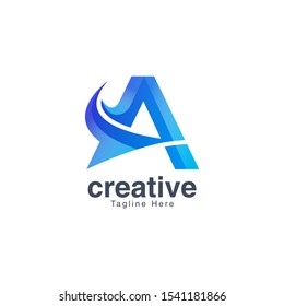 Abstract Creative Letter A Logo