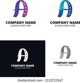 Abstract Creative A Letter logo design template