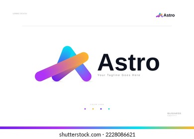 Resumen y letra creativa Diseño de un logotipo con un estilo de mezcla colorido