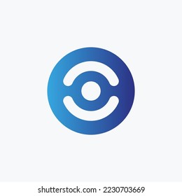 Abstract creative letter O logo design with blue color.