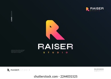 Abstract and Creative Letter R Logo Design in Orange Gradient Concept