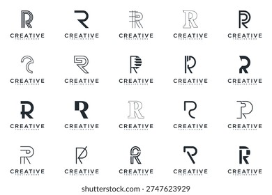  abstract creative letter R logo vector, business logo letter R