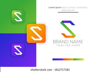 abstract creative letter s iconic business logo design vector. s letter logo. s letter UI icon for app. colorful application s iconic letter logo.