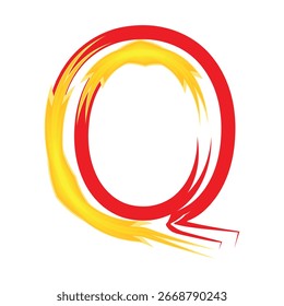 Letra creativa Abstractas Una tipografía con efecto artístico rojo y amarillo