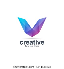 Abstract Creative Letter V Logo