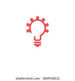 Abstract Creative light bulb and gear abstract vector design banner template. Corporate business industrial creative logotype symbol.