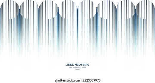 Abstrakter kreativer Kunsthintergrund. Futuristische monochrome Streifen-Textur-Hintergrund für Tapete, Technologie, Stoff, Retro und grafische Effekte. Vektorgrafik, 2023
