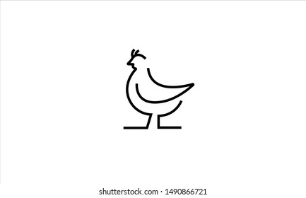 A Abstract and Creative line art drawing of a Chicken/cock/rooster/hen