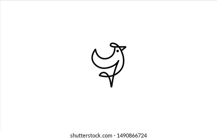 A Abstract And Creative Line Art Drawing Of A Chicken/cock/rooster/hen