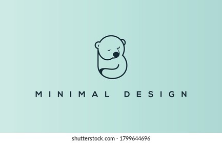 Dibujo de una línea abstracta y creativa de un oso