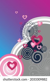 Abstract creative line ,gradient, heart shape ,background vector format.