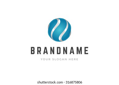 Abstract creative logo 3d shapes forming sphere. Vector design element. 