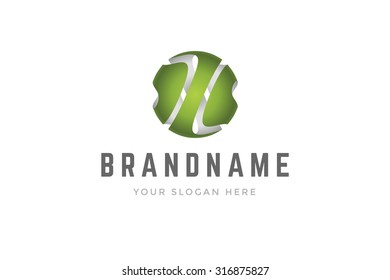 Abstract creative logo 3d shapes forming sphere. Vector design element. 