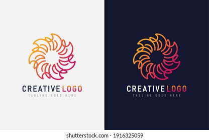 Abstract Creative Logo Design Based From Geometric Colorful Lines. Vector Logo Illustration.
