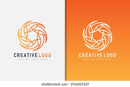 Abstract Creative Logo Design Based From Geometric Colorful Lines. Vector Logo Illustration.