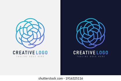 Abstract Creative Logo Design Based From Geometric Colorful Lines. Vector Logo Illustration.