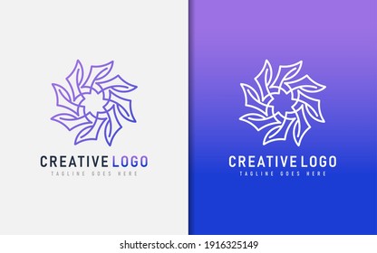 Abstract Creative Logo Design Based From Geometric Colorful Lines. Vector Logo Illustration.
