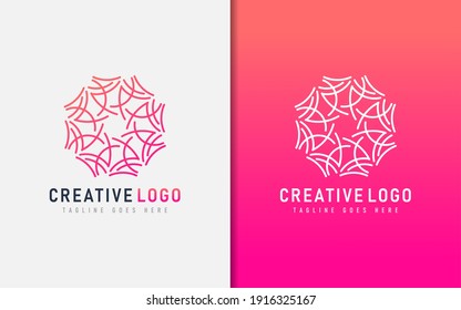 Resumen Diseño De Logotipos Creativos Basado En Líneas Geométricas Y Coloridas. Ilustración del logotipo del vector.