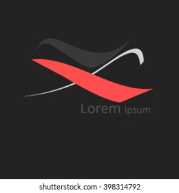 Abstract creative logo. Fast simple stylized geometric figure. Vector illustration