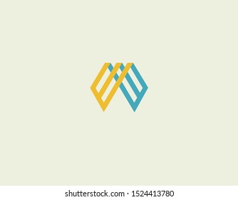Abstract creative logo geometric shapes in yellow and blue for your company