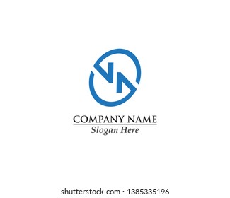 Abstract creative logo initial N concept design