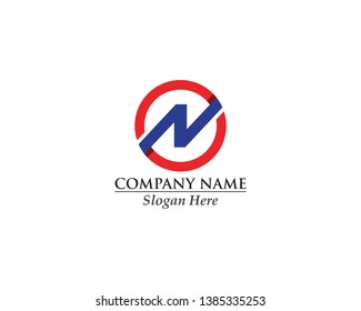 Abstract creative logo initial N concept design