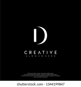 abstract creative logo letter D in shadow shape design concept