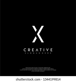 abstract creative logo letter X in shadow shape design concept