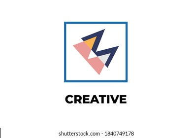 abstract creative logo template for creative business, digital agency, art studio, multimedia, advertising, art school, education
