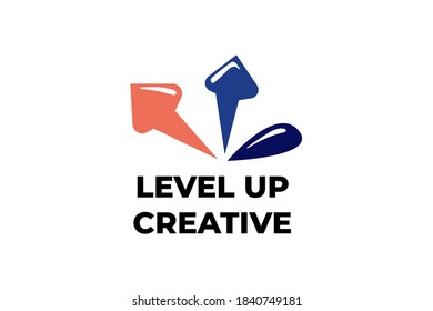 plantilla de logotipo creativo abstracto para negocios creativos, agencia digital, estudio de arte, multimedia, publicidad, escuela de arte, educación